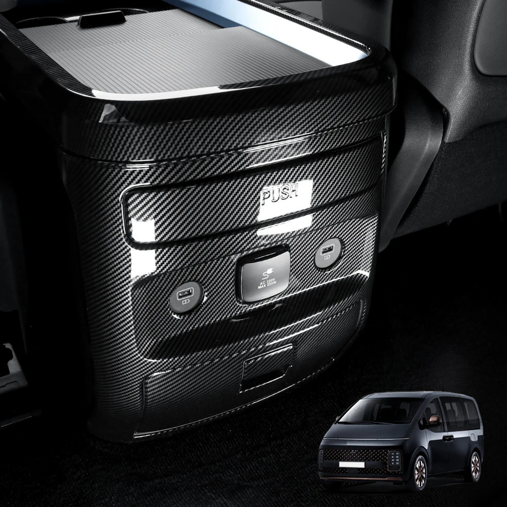 Carbon Fiber Rear Row Vent Cover Trim For Hyundai Staria 2021-2026 High-end Version Car Accessories