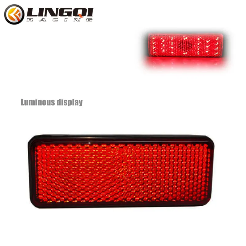 LINGQI Motorcycle Reflective Plate Warning Rear Tail Reflector Rectangle Universal for Pit Dirt Bike Plastic Safety Sign Parts