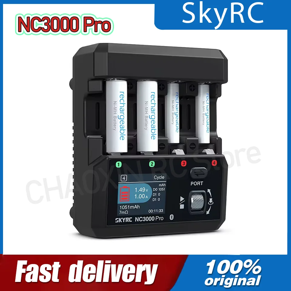 

NEW SkyRC NC3000 Pro NiMH NiCd Battery Charger PD/QC AA/AAA Smart Battery Charger 4-slot LED Screen APP Control Charger