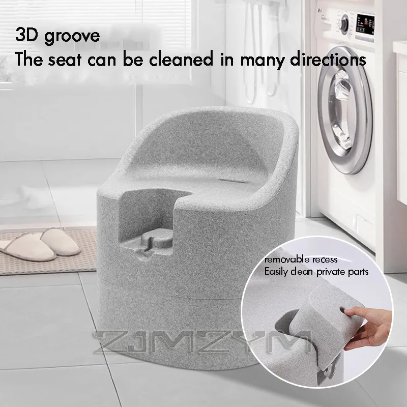 Waterproof Bath Bench Picking Stool Non-slip Household High Stool Bath  Seat Stool for Elderly People
