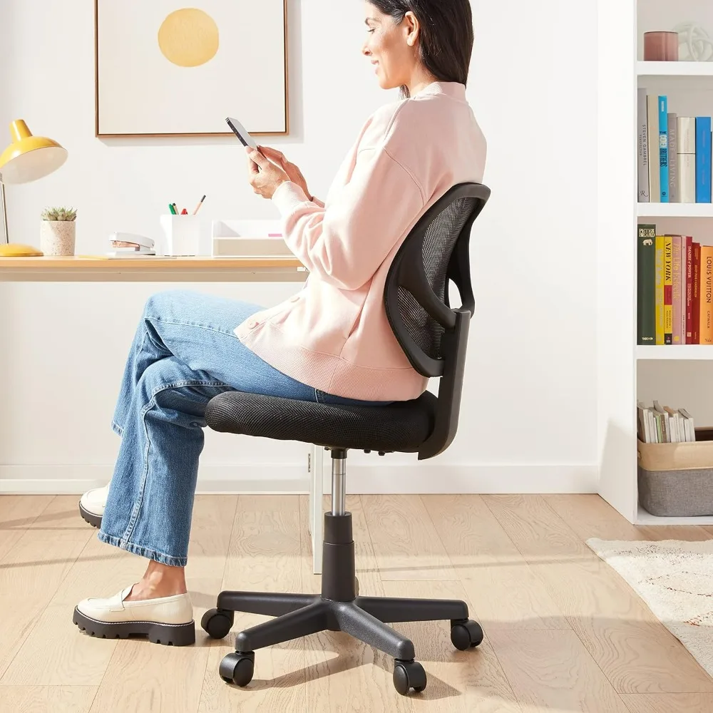 Chair, Office Computer Task Desk Chair, Low-Back, Pneumatic Seat, Breathable Mesh, Adjustable, Swivel, Comfortable