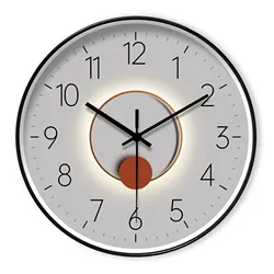 1pc stylish simple Grey shadow wall clock, non-ticking analog mute clock, 10-16 inch round plastic wall clock, suitable for deco