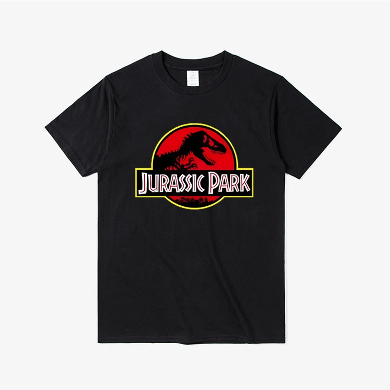 2024 Summer Jurassic Park T Shirt Men 100% Cotton Printed T-Shirt Casual Funny Tops Jurassic World Tees Short Sleeve Cool Tshirt