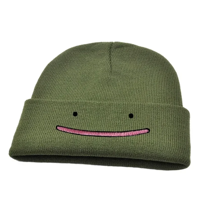 Pokemon Ditto personalità cappello lavorato a maglia per donna uomo Anime Cartoon berretti cappello inverno caldo cappelli da sci elastico tendenza Hip Hop Caps