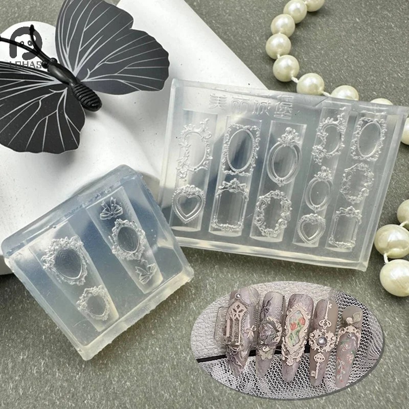 1PC Mini Photo Frame Shape Silicone Nail Mold Nail Stamping Nails DIY Nail Salon Design Stereoscopic Manicure Art Tool
