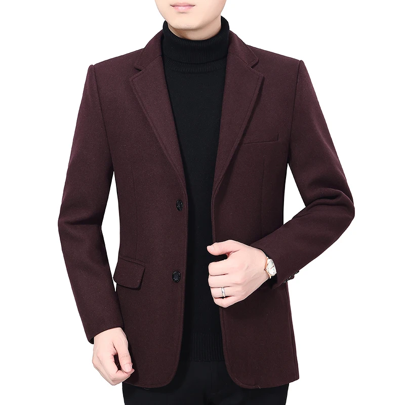

Blazer Men Business Gentleman Fashionable and Versatile Trendy and Slimming Best Man Casual Middle-aged Elderly Woolen Blazer