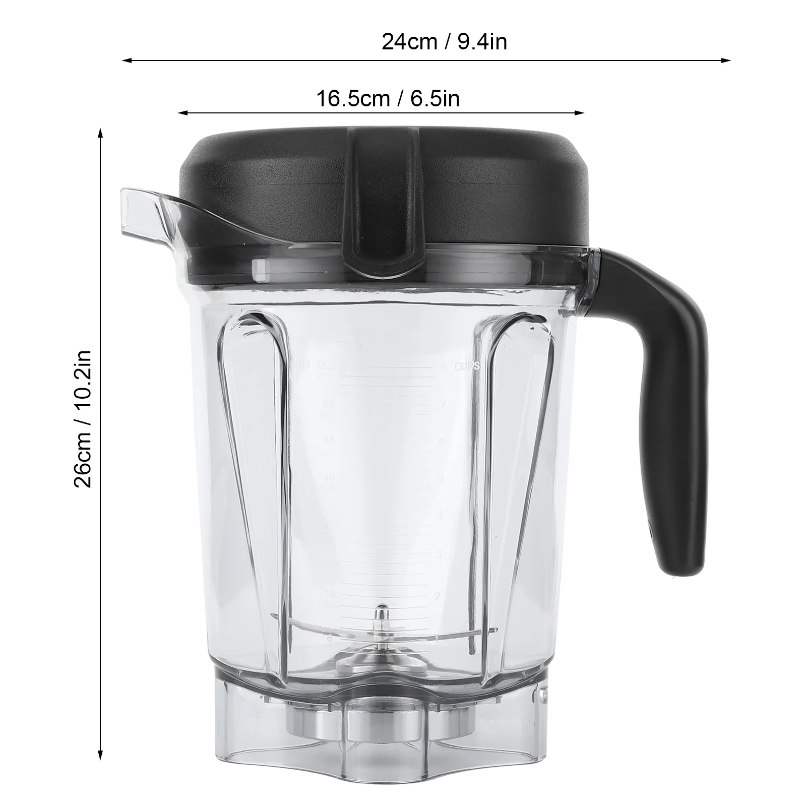 Transparent Food Blender Container with Blade Lid Replacement Accessories Fit for Container 64oz