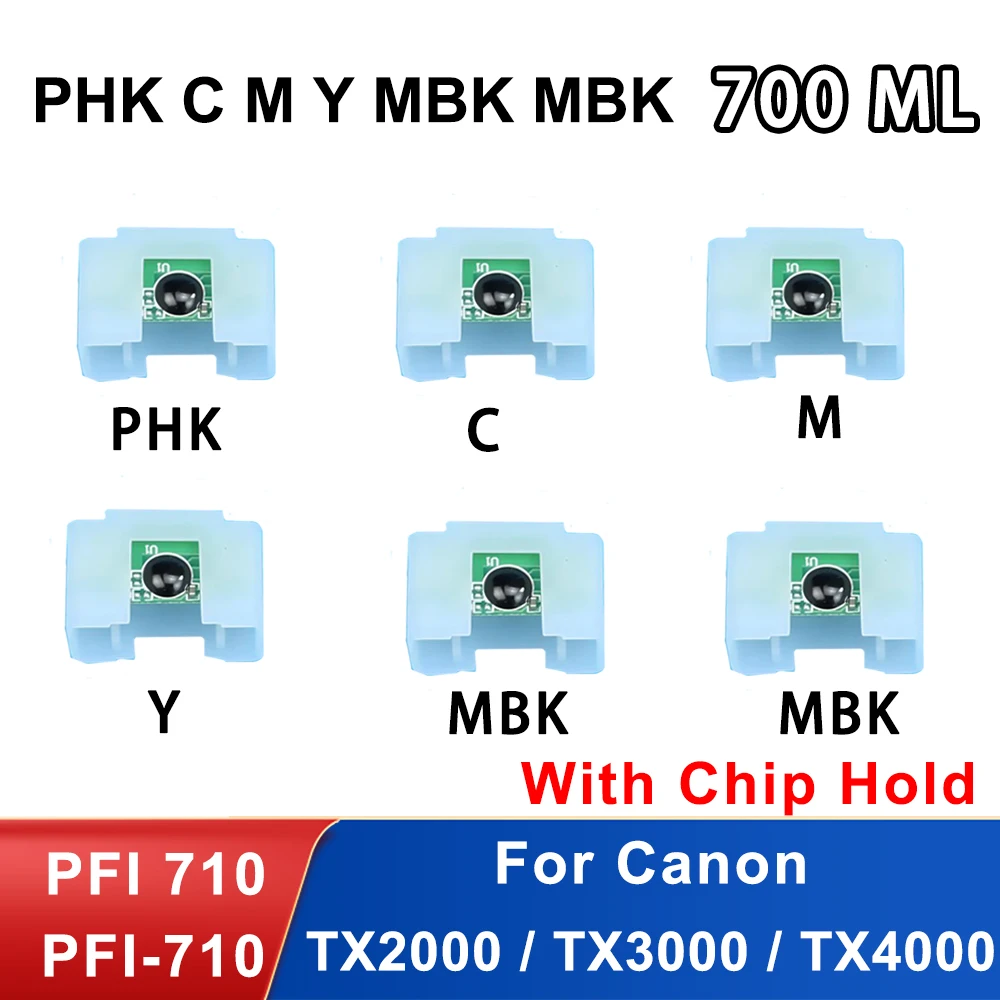 700ML /Color PFI710 PFI-710 PFI 710 Ink Cartridge Chip for Canon TX2000 TX3000 TX4000 Printer With Chip hold