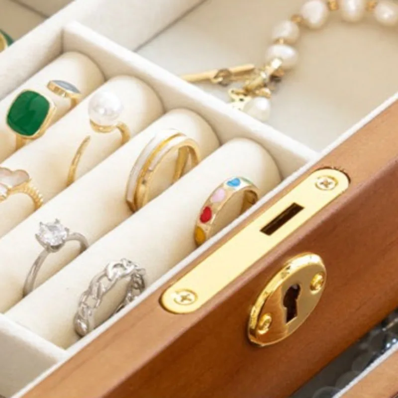 High-end	Jewelry Display Box Multilayer Necklace Showcase Case Earrings Rings Storage Boxes Jewellery Drawer Organizer Tray