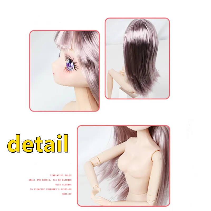 Fashion 30cm Girls Doll 2D Anime Face Princess Doll  DIY Doll Toy for Girls Kids Toy Gift (Buy A Doll Get Free Clothes)