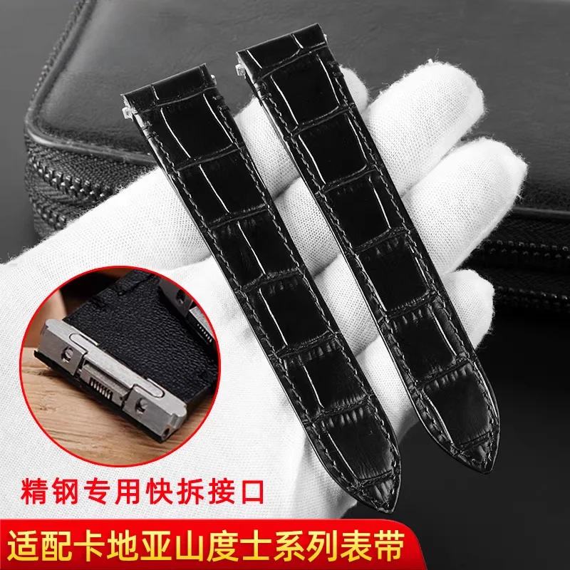 

Кожаный ремешок 19 мм 21 мм для Cartier Santos Classic Style Wssa0009 Wssa0010 Wssa0018, быстросъемный ремешок для часов, аксессуары для часов