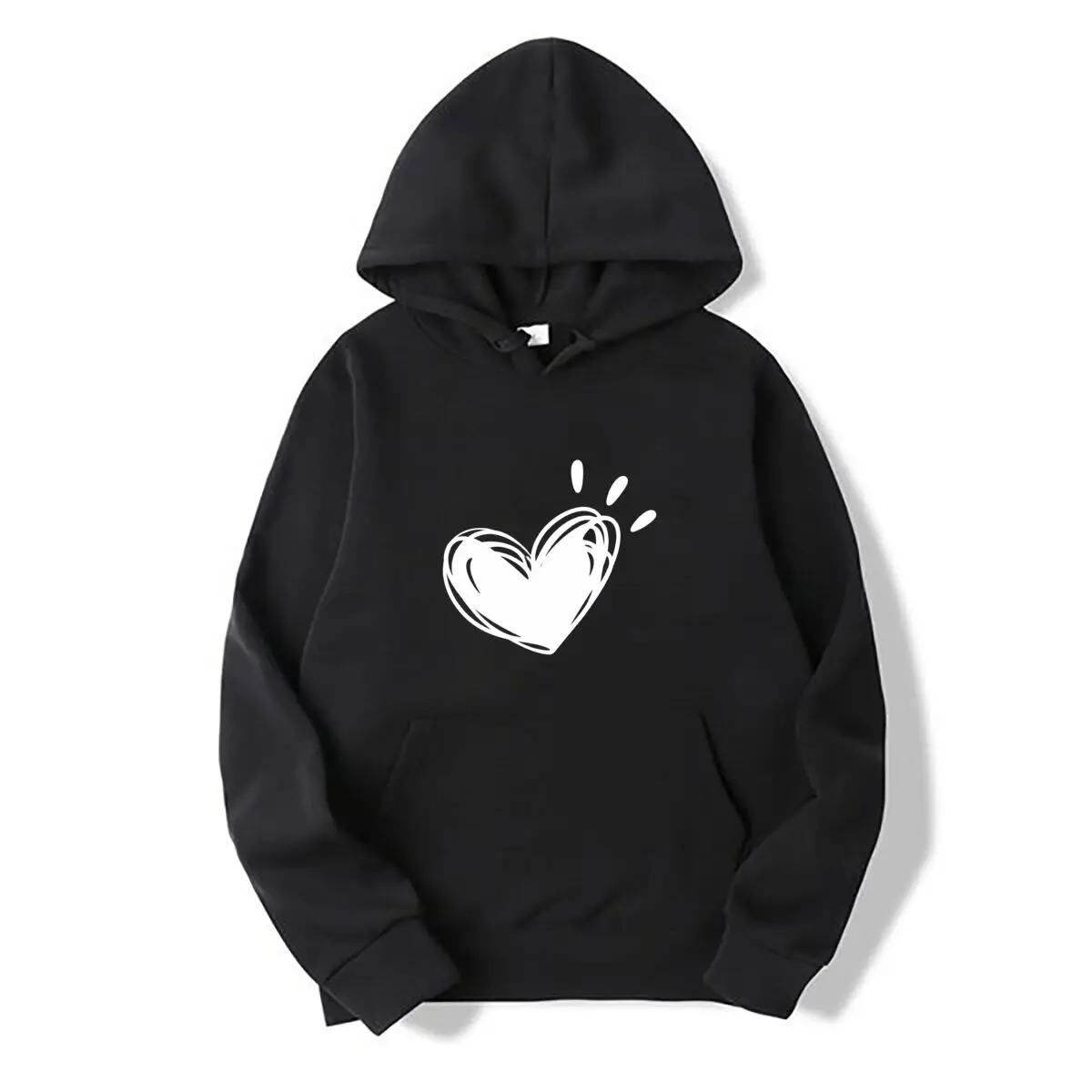Heart Shaped Love Pattern With Floating Accents Autumn and winter hooded sweatshirts