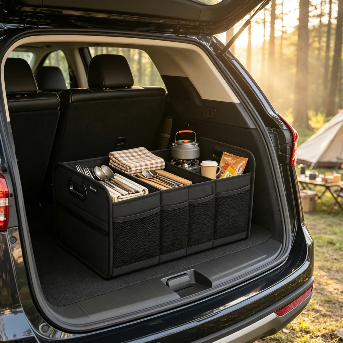 Caixa Organizadora Dobrável de Tecido Oxford para Porta-Malas de Carro, Adequada para Acessórios Internos de SUV/MPV, Caixas de Armazenamento e Ferram
