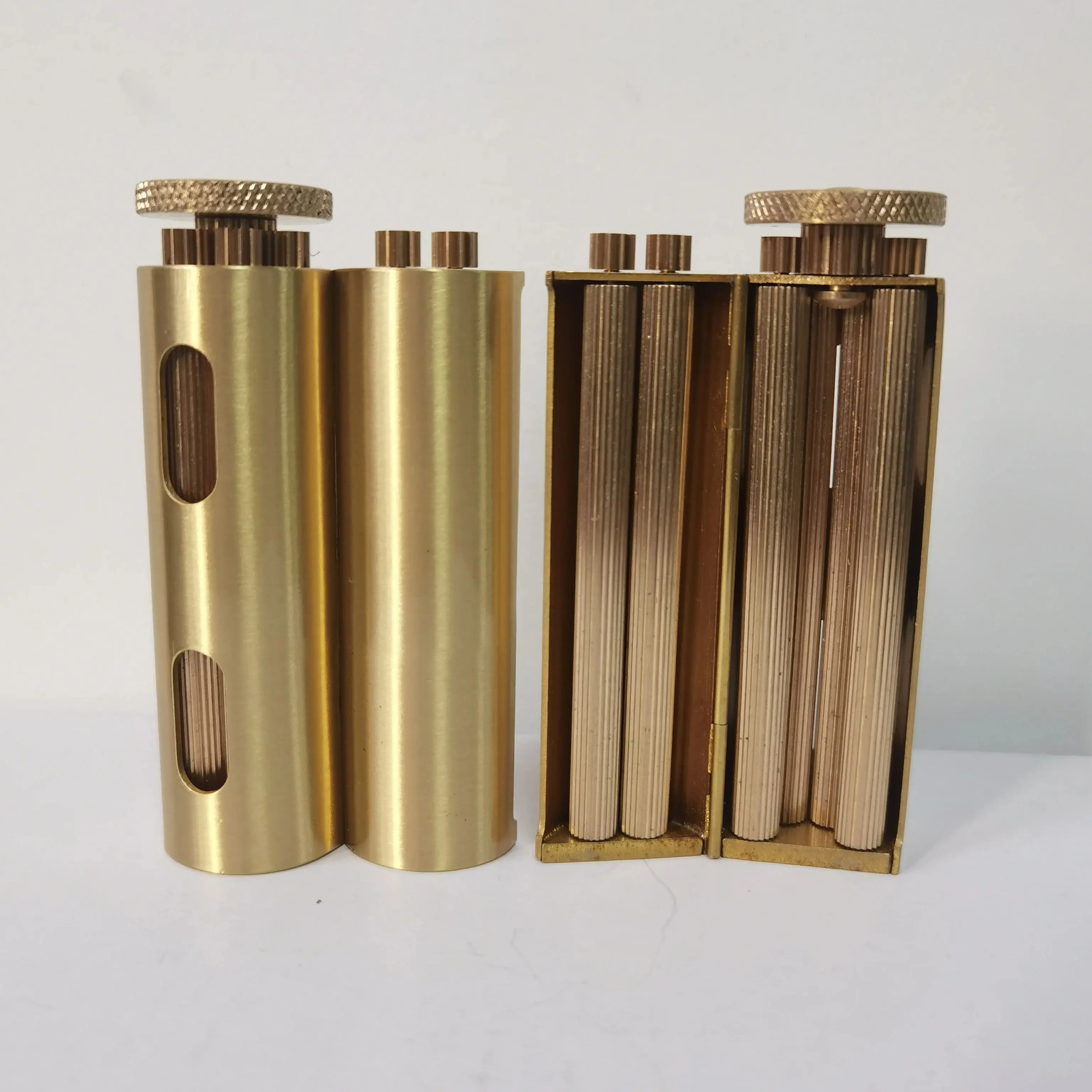 Handmade Brass Rolling Cigarette Machine, Rotação da engrenagem do rolamento, Cilindro Vintage, Embrulhando para 70mm * W 8mm