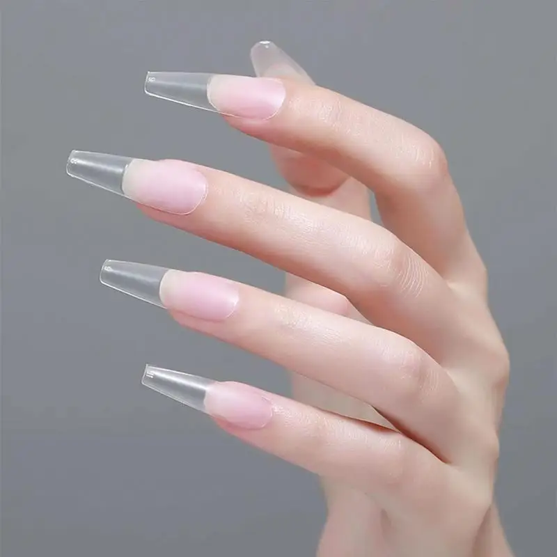100 Pz/scatola Unghie Finte NESSUN Lucidatura Nessuna Traccia Demal Press On False Punte Del Chiodo Sottile Per L'estensione Casa FAI DA TE
