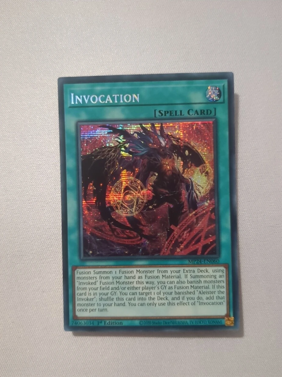 

Yugioh KONAMI Duel Monsters TCG MP24-EN060 Invocation Secret Rare English 1st Edition Collection Mint Card