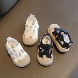 Zapatos de lona con dibujos animados para niños y niñas, calzado de suela suave para caminar, primavera y otoño