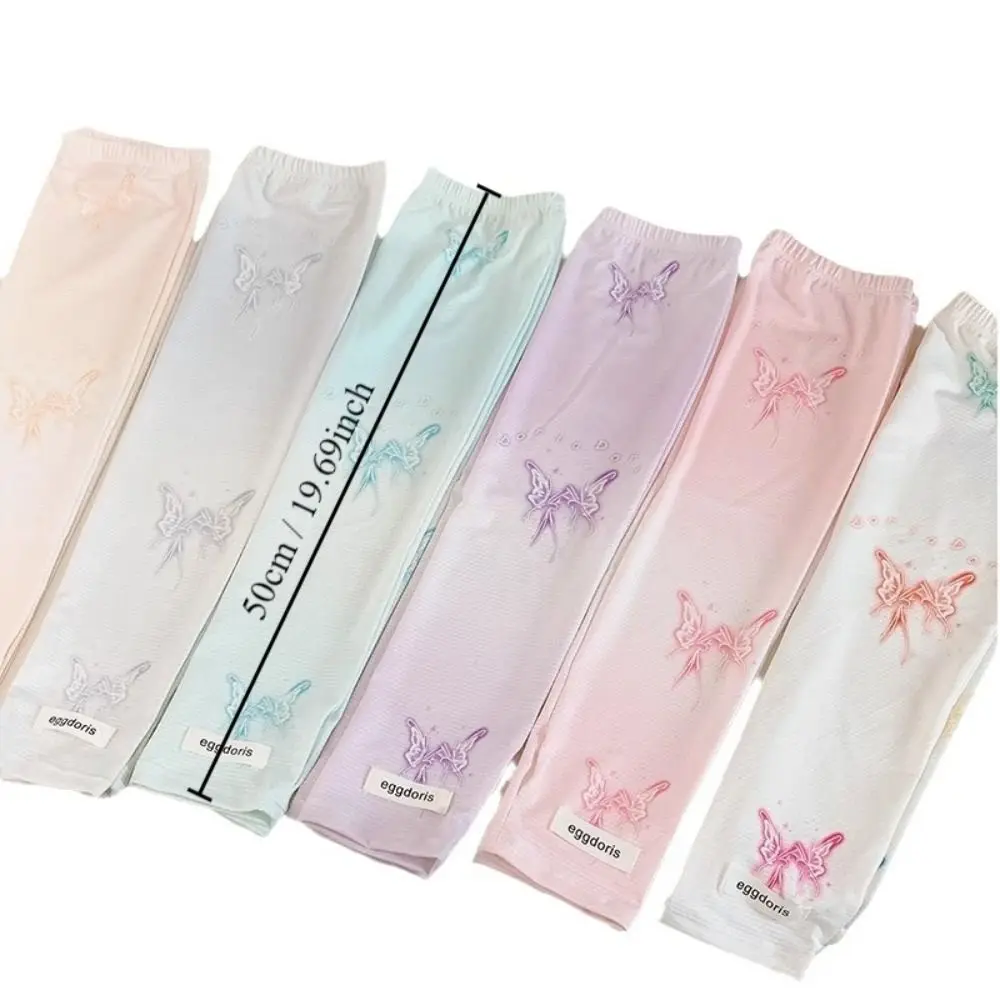Arm Protection Sunscreen Sleeves UV Protection Sunshade Butterfly Ice Sleeves Breathable Butterfly Print Ice Silk Sleeves