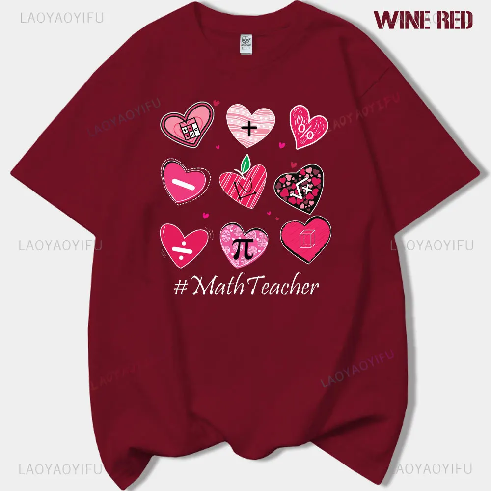 Funny Math Notation Add Subtract Multiply and Divide Woman Printed T-shirt Math Teacher Gift Cotton Tshirts Creative Love Tops