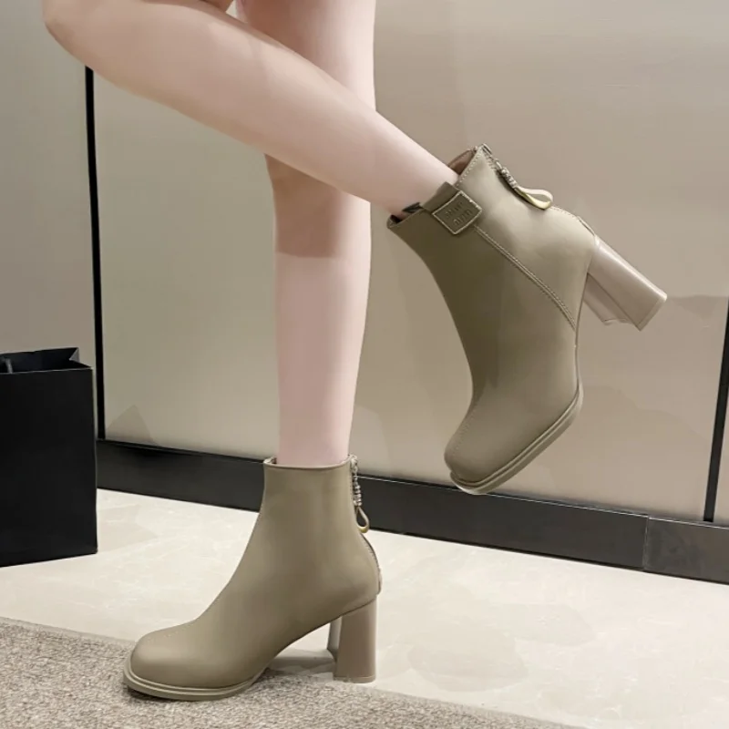 من المألوف ساحة تو مريحة وأنيقة أحذية نسائية عادية شتاء نمط جديد مزاجه أحذية عالية الكعب الحصان #6