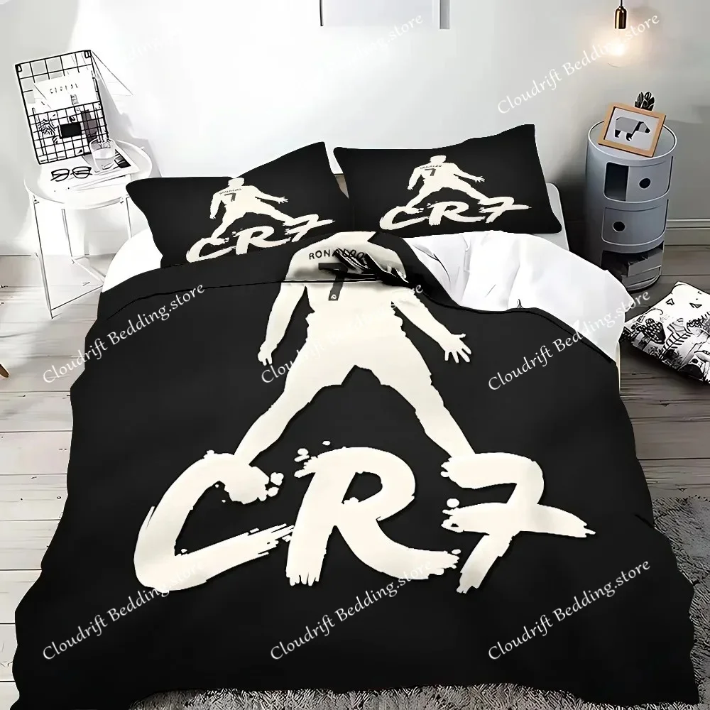 3D NEW Duvet Cover Pillowcase Bedding Set Football CR7 R-Ronaldos Adult Boy Girl Bedroom Decoration Children Single Double Large