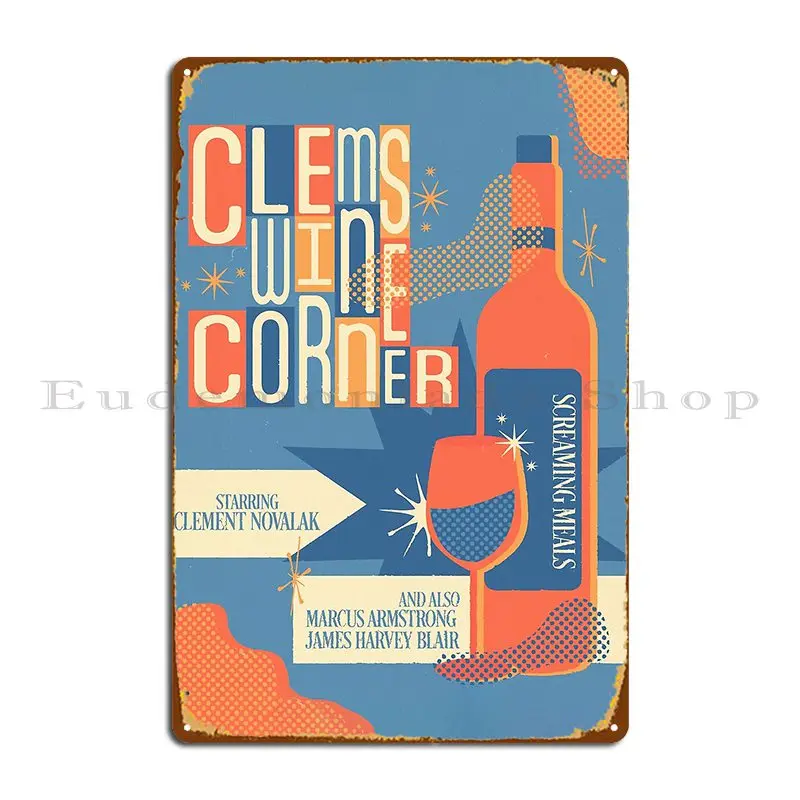 Screaming Meals Clems Wine Corner Metal Sign Painting Club Customized Club Poster Tin Sign Poster