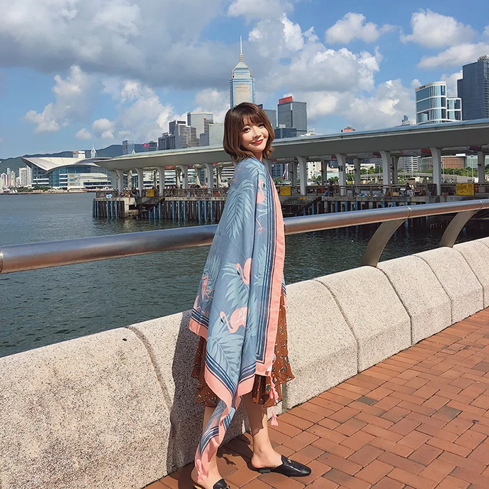 

Towels Beach Shawl Wraps for Women Foldable Shawls Flamingos Adult Poncho Adults