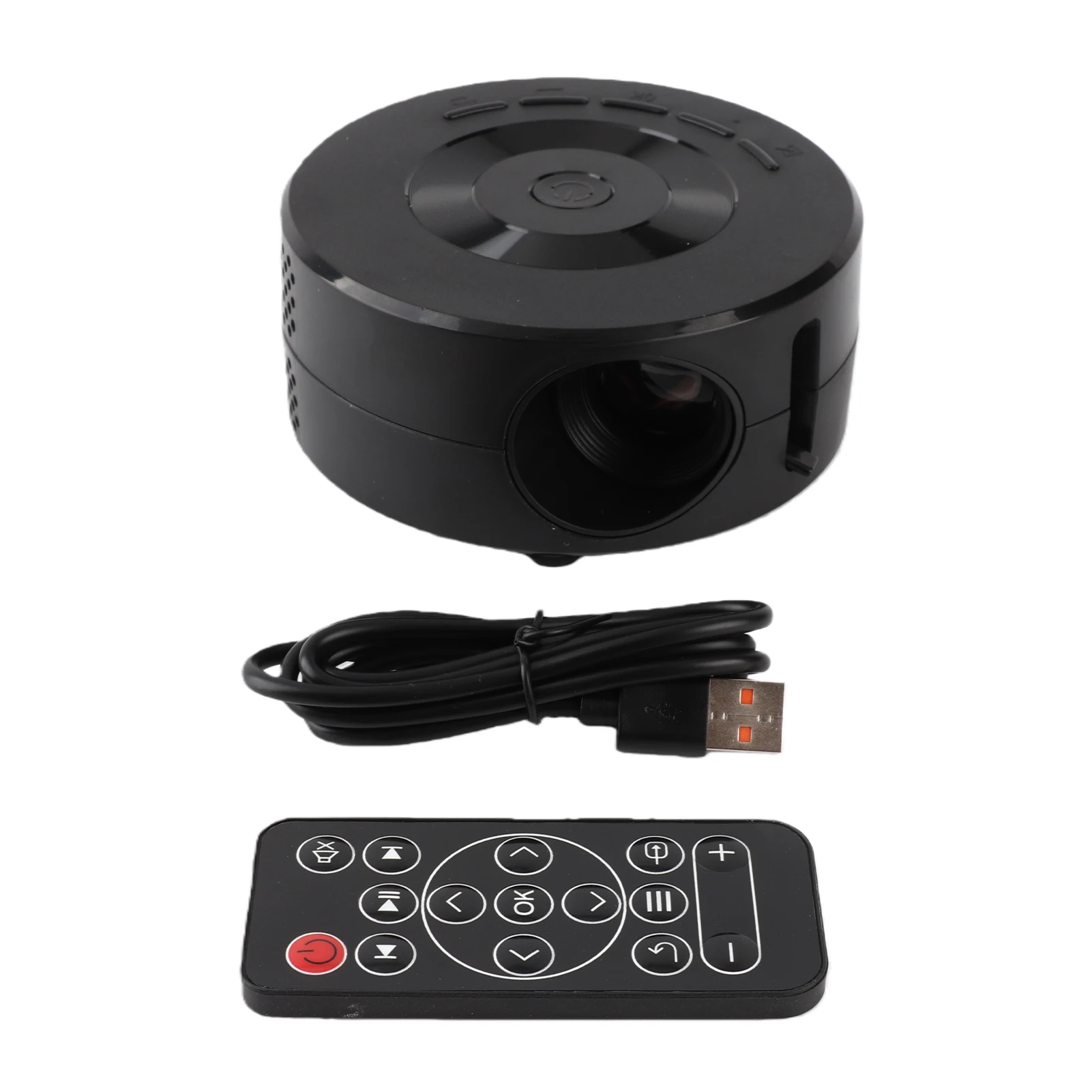 YT200 Small Projector 1080P Diffuse Reflection Portable Video Projector with Remote Control for Home Yard Travel Camping