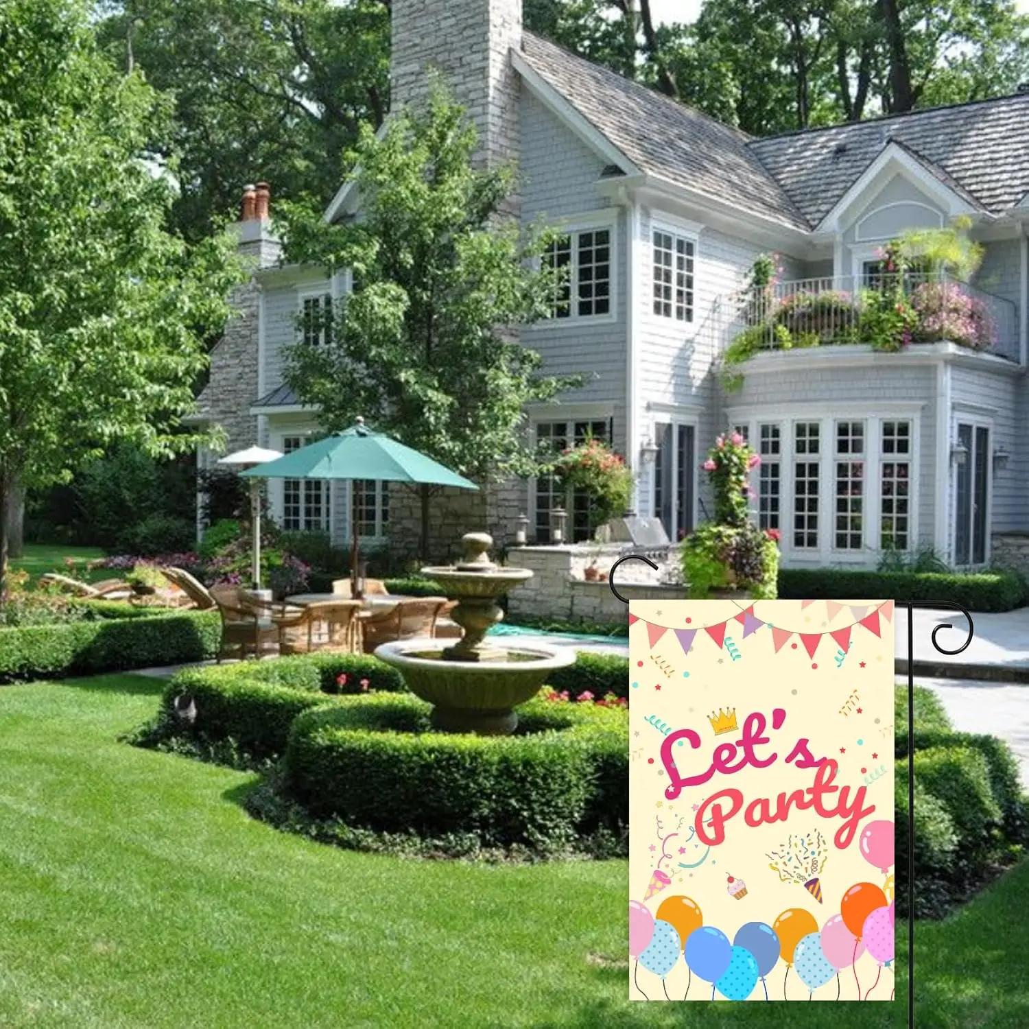 12x18 inch Let's Party Garden Flag Happy Birthday Theme Party Courtyard Logo Banner Indoor and Outdoor Birthday Party De WWP zzo