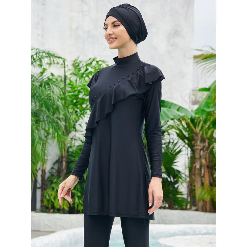 Muslim Burkini Muslim Swimwear Long Islamic Swimwear Modest Swimsuit Women Swimsuit Ruffle Edge Design