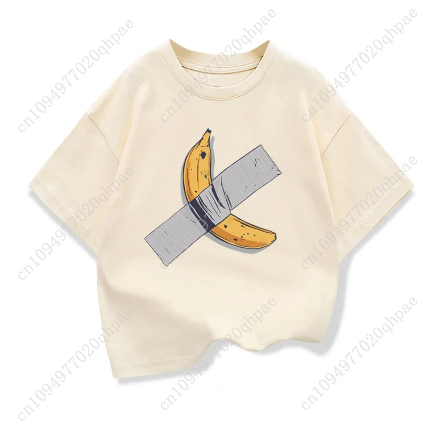 ملابس الأطفال الموز على الحائط جرافيك أطفال أزياء قصيرة الأكمام تي شيرت تصميم شعبي للأطفال Crewneck فضفاض القطن تيز #2