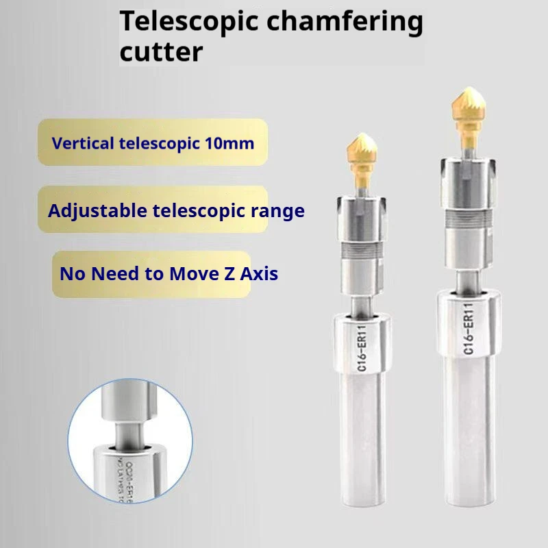 Floating chamfering tool holder C12 C16 C20 telescopic deburring  tool shank edge trimming burr removal automatic chamfering