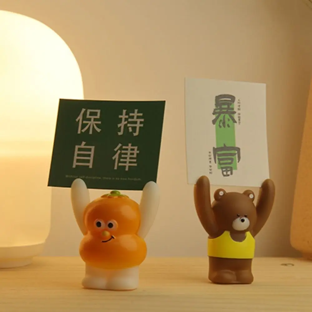 Ins Fruit Message Folder Cartoon Creative Business Card Holder Inspirational Anti-fall Small Animal Desktop Decoration Home