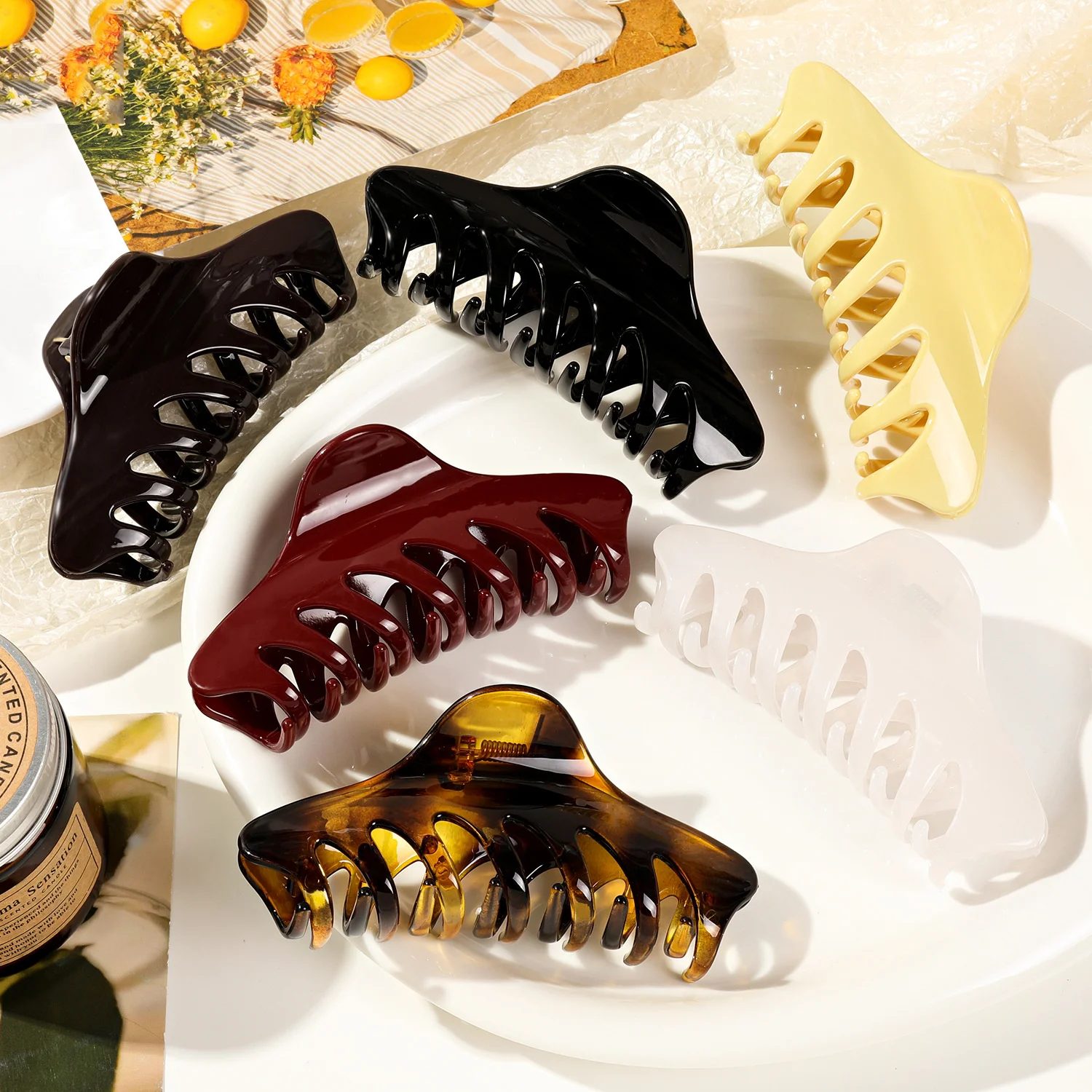 Nuovo retrò coreano artiglio dei capelli in acetato grande fermagli per capelli granchio clip di squalo semplice forcina coda di cavallo accessori per capelli moda donna ragazza