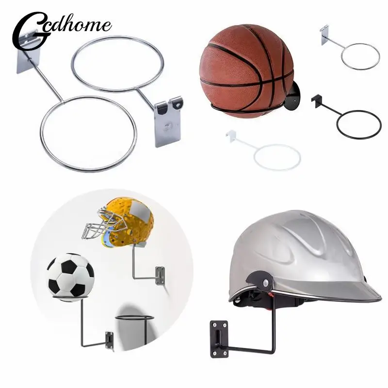 Multi-purpose Football Display Shelf Ball Holder Wall Mounted Basketball Storage Rack Iron Space Saving Living Room Decoration