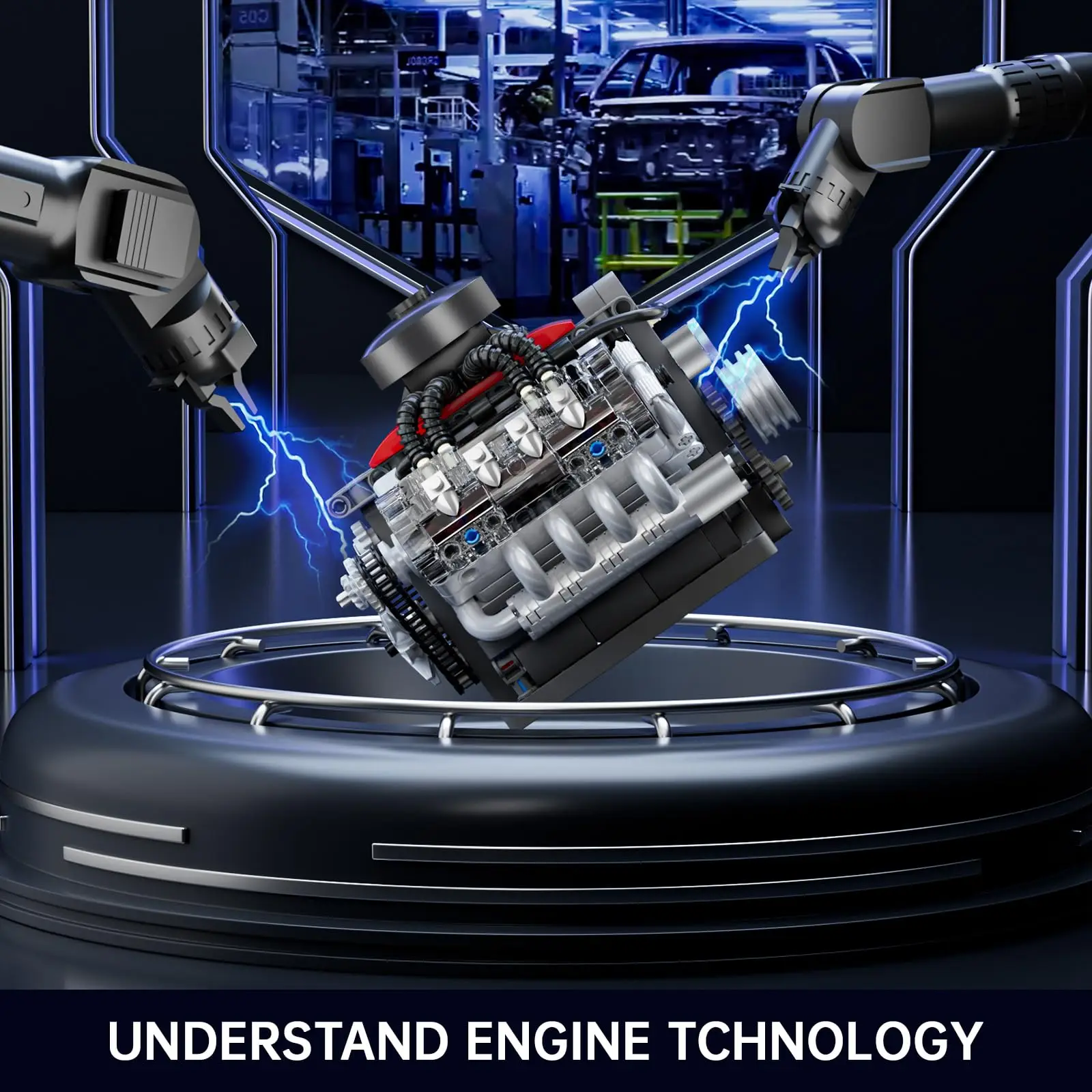 قالب King 10171 ألعاب المحرك الفني بمحركات LSX454 V8 محرك بنة تجميع محرك السيارة مجموعة الطوب هدية للأطفال #6