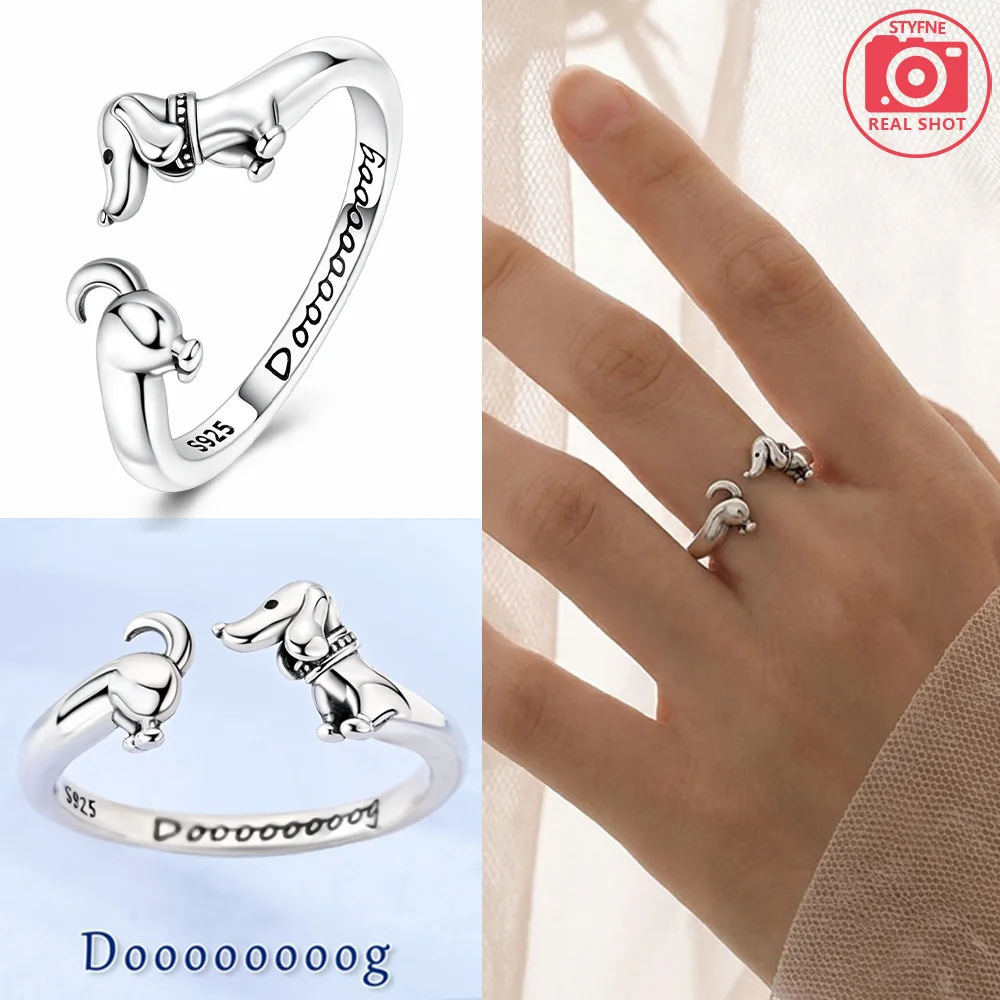 Original 925 Silver Dachshund - Statement Cocktail Ring 评论和价格