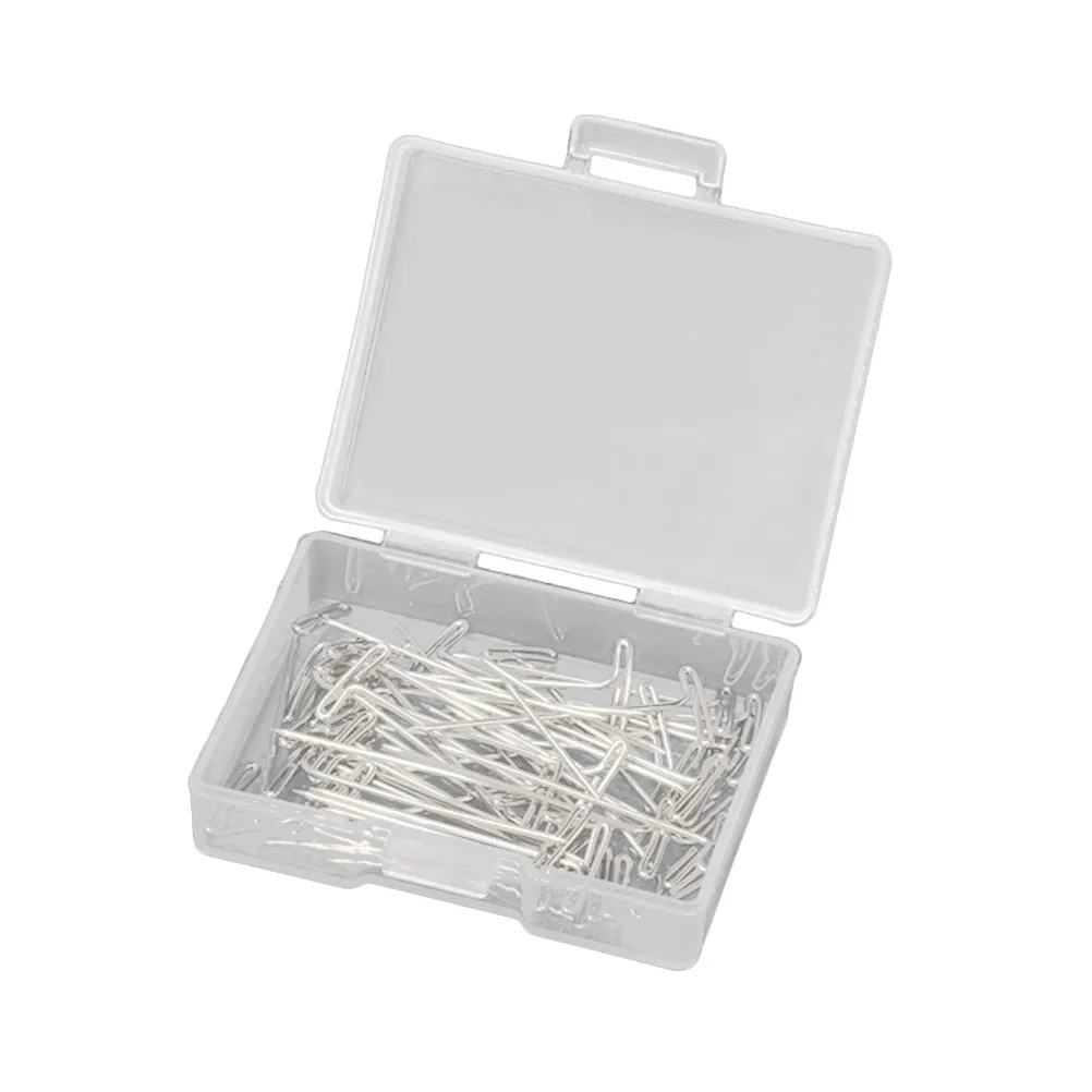 50Pcs 32Mm Stainless Steel T-Pins for Wigs Securing Fabric Cubicle Walls Display Boards Seamstresses Knitting Crafts