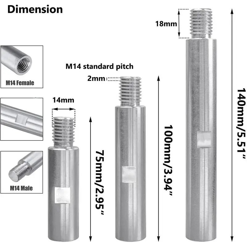 Удлинитель для шлифовальной машины, удлинитель для угловой шлифовальной машины из нержавеющей стали, удобные принадлежности для полировальных машин, износостойкий