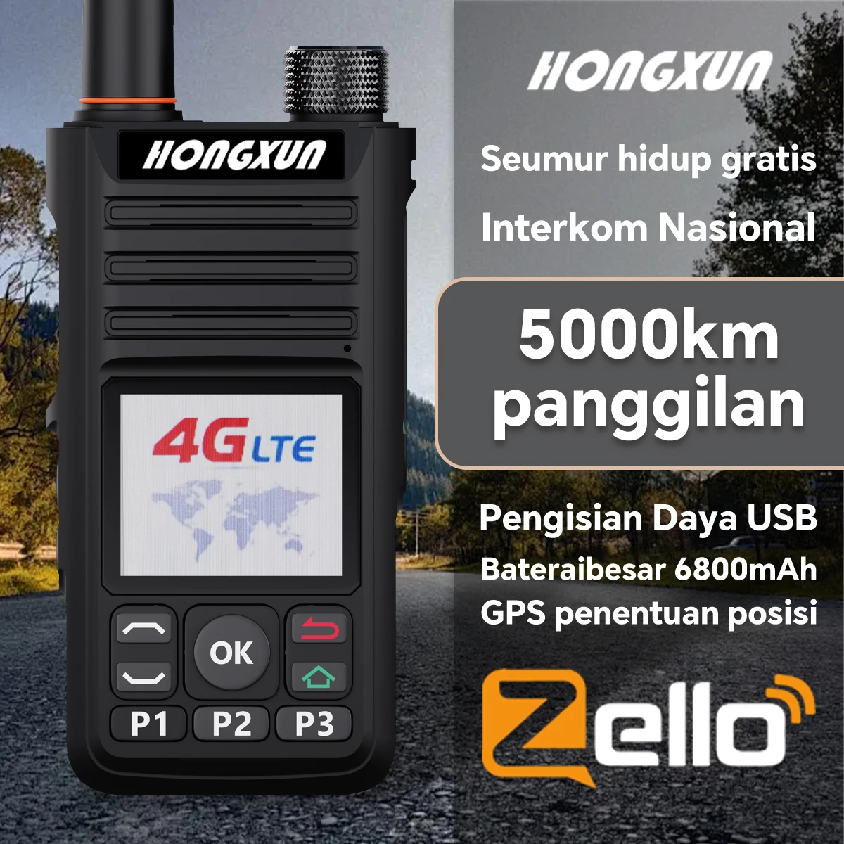 2025 New Model Handheld GPS Radio Waterproof 5000km Portable Compatible European Network DMR Global Set 4G Zello Walkie-talkie