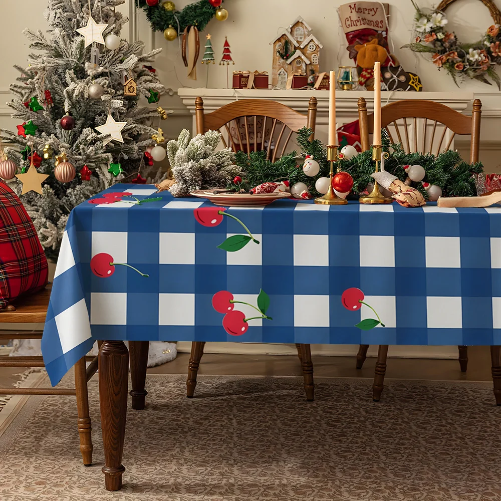 Orange Green Blue Geometric Table Cloth Waterproof Tablecloth Spill Proof Table Cloth, Wipe Clean Table Cloth for Dining Camping
