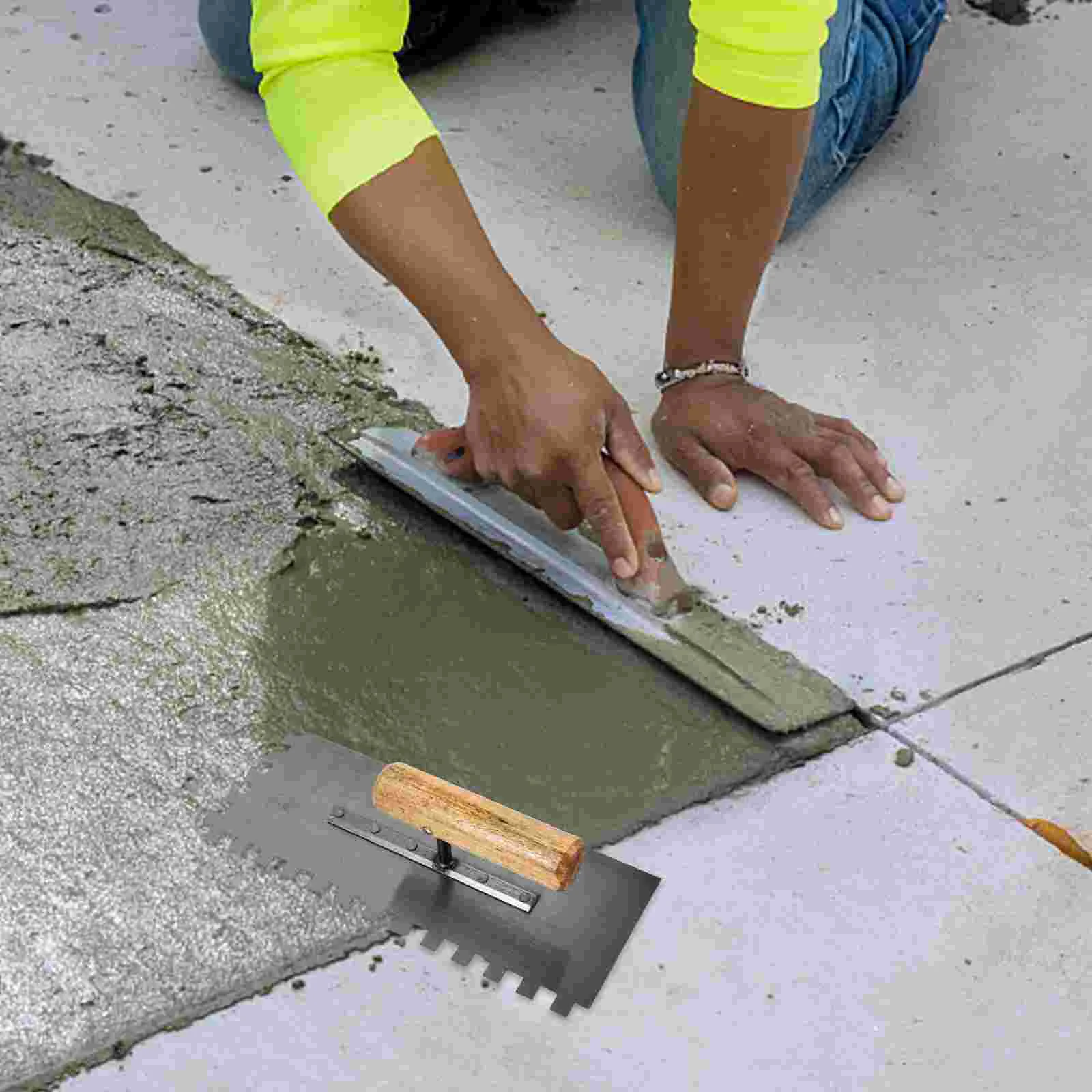 Espátula de tijolo espátula de construção resistente com alça de madeira ferramenta manual de alvenaria de concreto espátula de concreto