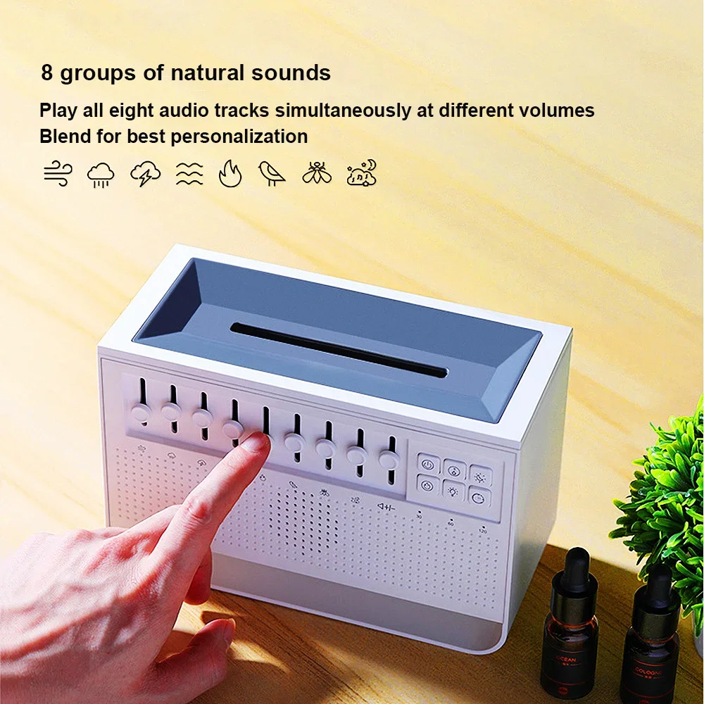 Desktop Flame Diffuser White Noise USB Humidifier Relax 200ml Aroma Diffuser With Night Light Ultrasonic Mist Maker