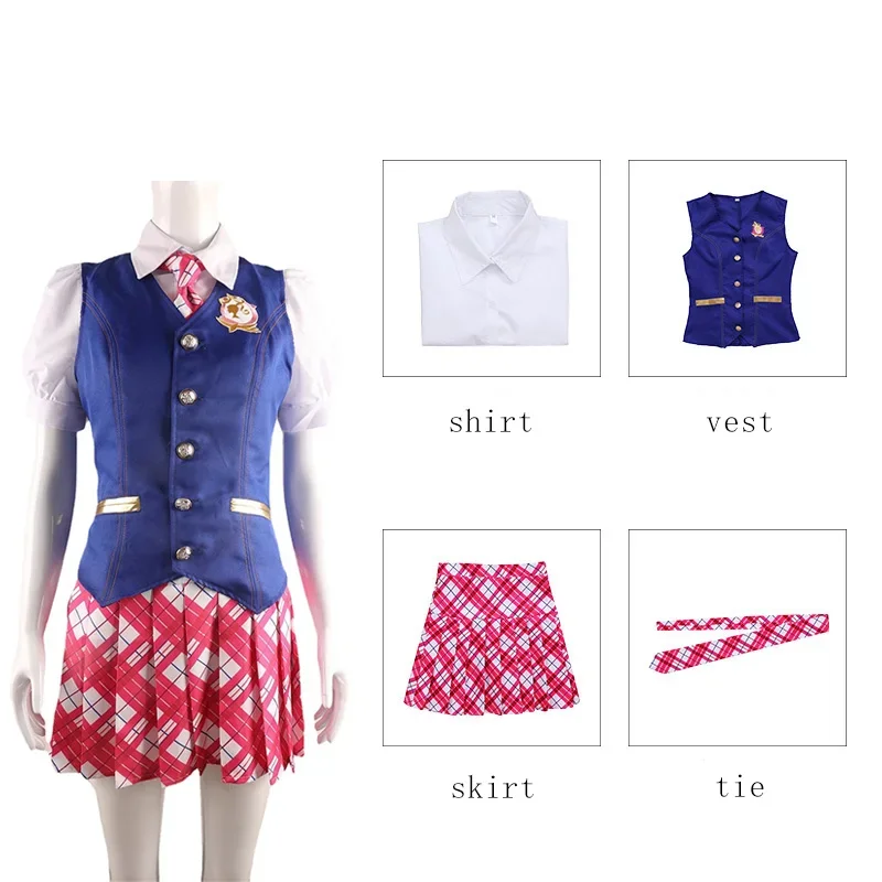 باربي الأميرة تأثيري زي للنساء ، زي أنيمي ، بدلة علوية وتنورة ، مدرسة ساحرة ، ديلانسي دي وين ، طقم زي الهالوين