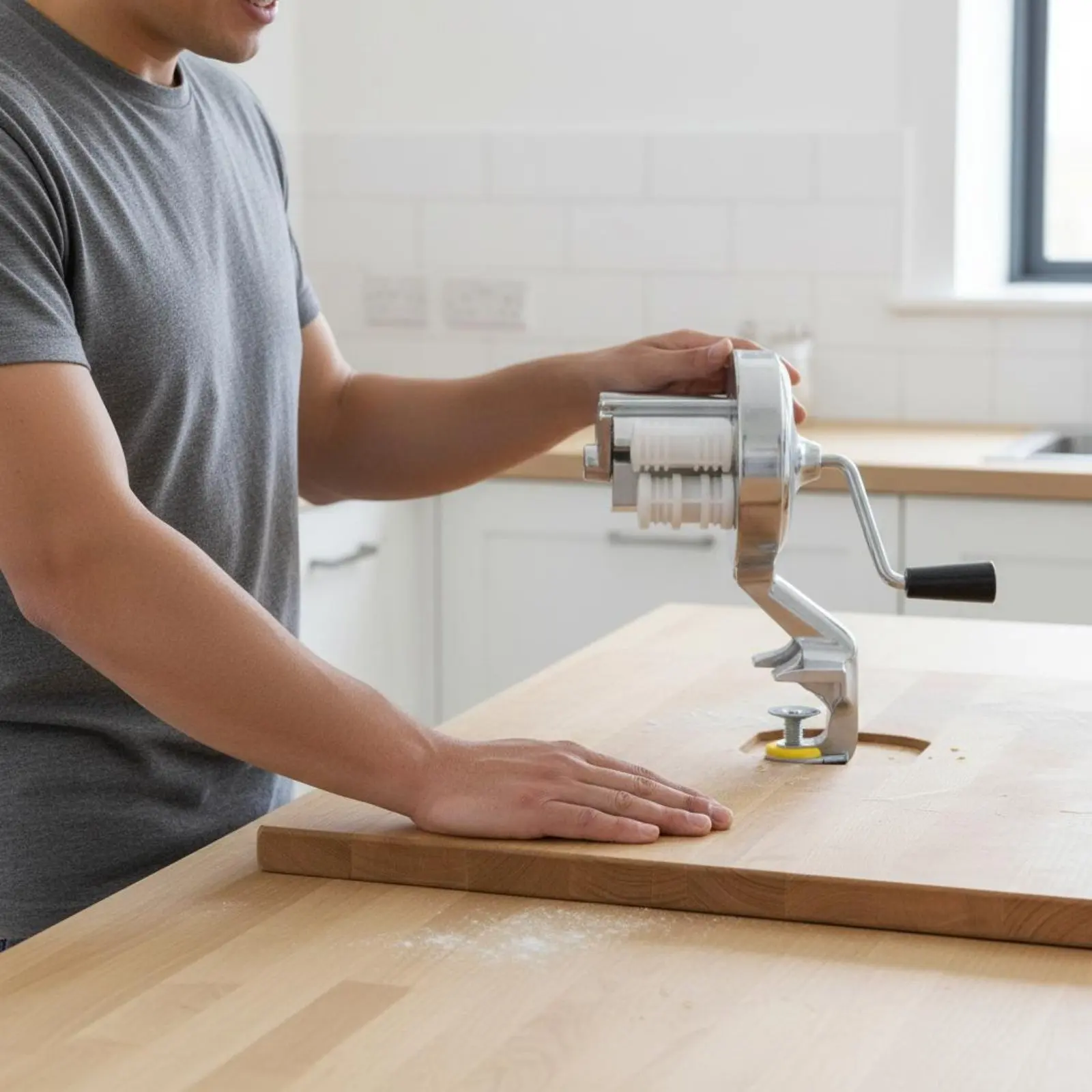 Countertop Pasta Press Table Clamp Mount Hand Crank Gnocchi Press Manual Pasta Press Easy to Use Kitchen Tool for Home Cooks