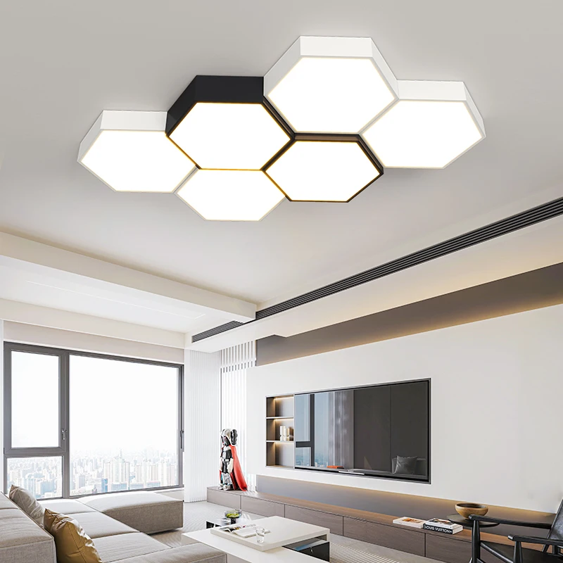 

Living Room Lamp New Style Simple Modern Atmosphere Master Bedroom Dining Room Lamp Minimalist Creative Honeycomb Ceiling Lights