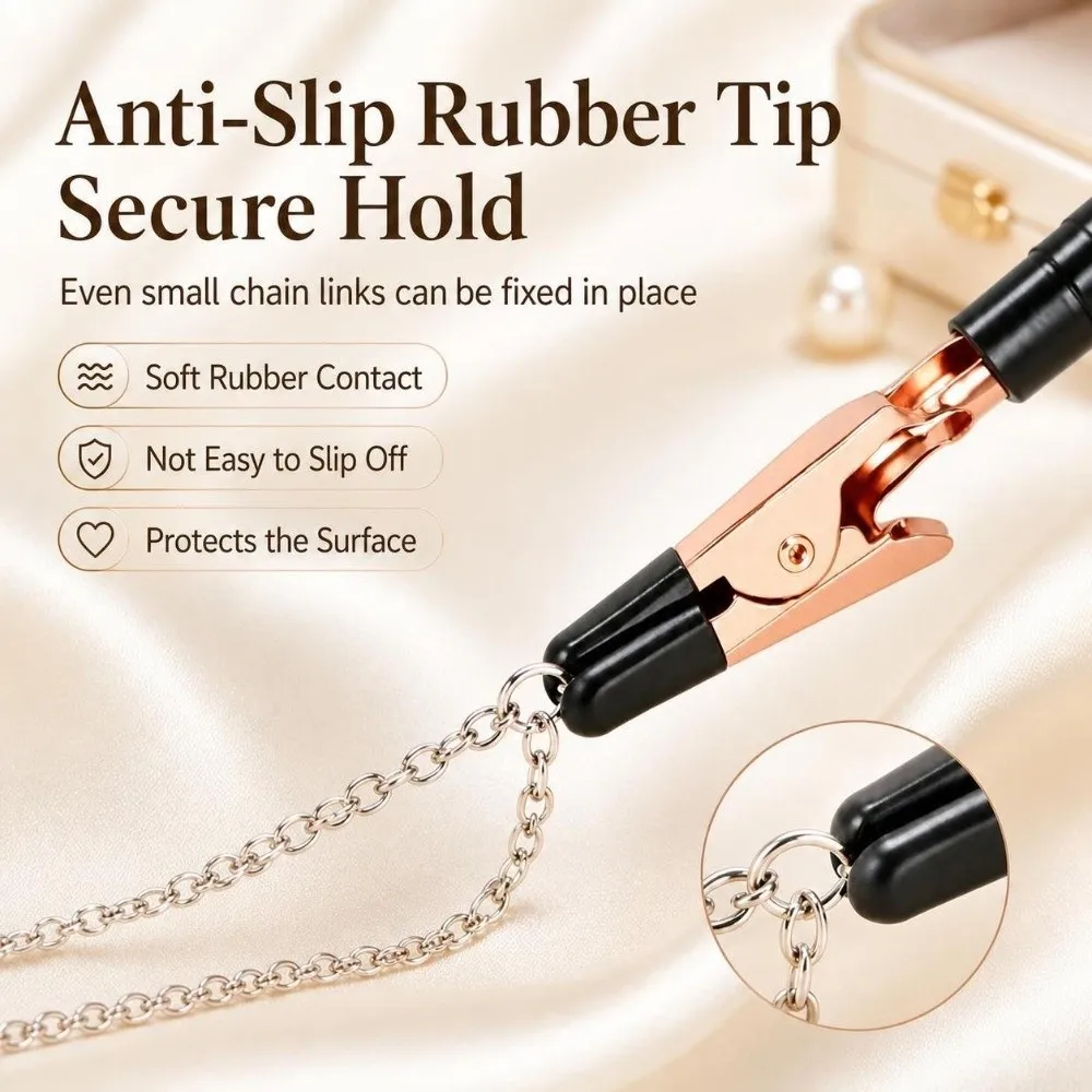 1Pc Metal Bracelet Helper Clip Twisted One Hand Use Jewelry Wearing Helper Alligator Clip Jewelry Tool