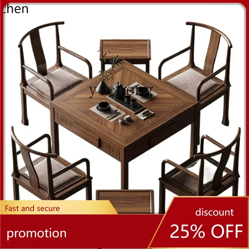 O15- Solid Wood Mahjong Machine Dining Table Dual-use Electric Mahjong Table Fully Automatic Household Four-player Machine