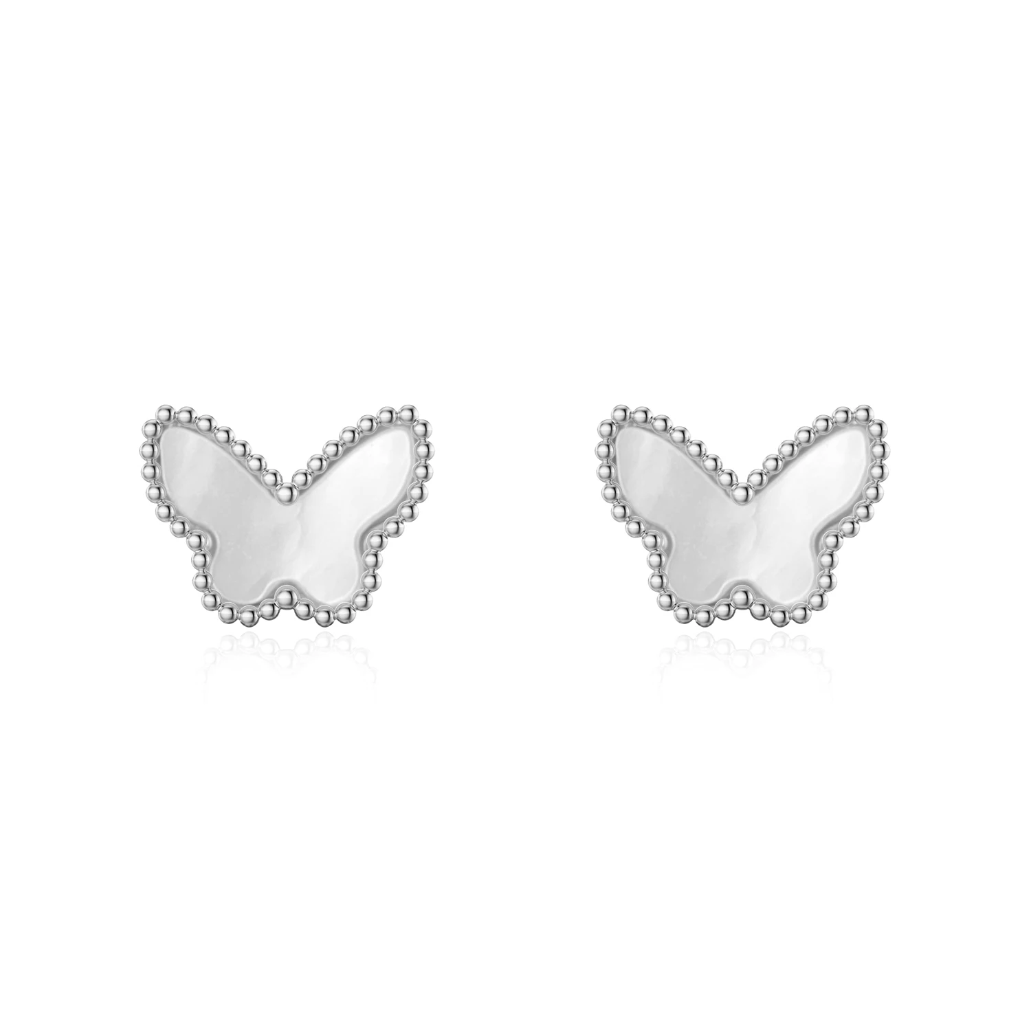 Trendy Luxury Butterfly Shell  Stud Earrings 2023 Korean New Simple Geometry Female Jewelry