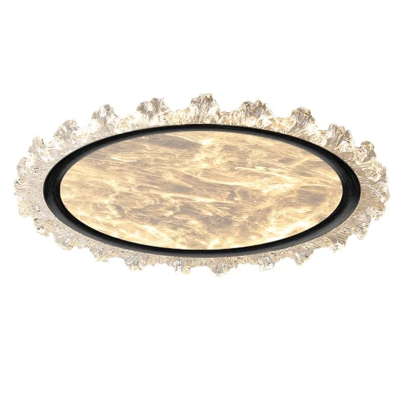 Crystal ceiling lamp, post-modern light luxury bedroom room lamp, household energy-saving eye protection study round lamp